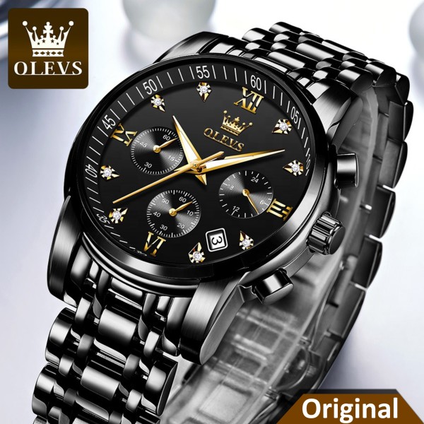OLEVS 2858 Chronograph Stainless Steel Men's  Watch  - Black