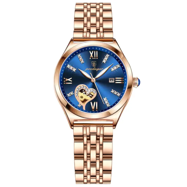 POEDAGAR 320 Luxury Classic Elegant Stainless Steel - Blue Dial