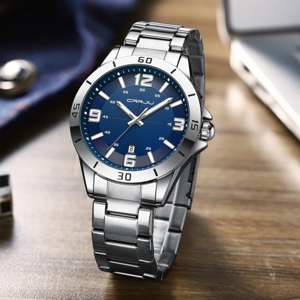 CRRJU 5003 Luxury Stainless Steel Quartz  Men Watch