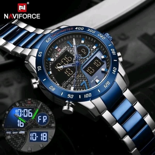 Naviforce Nf 9171 Stainless Steel Wrist Watch for Men