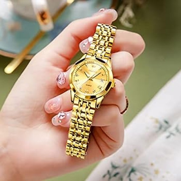 OLEVS 9931 Ladies Fashion Quartz Watch - Gold