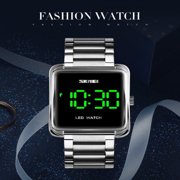 Skmei 1505 Led Digital Wristwatch For Men. – Silver