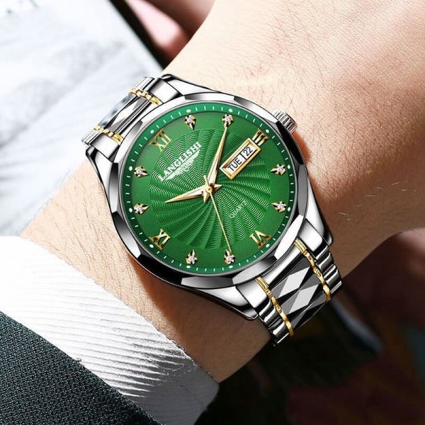 LANGLISHI 818 New Design Quartz Watch For Men- Green