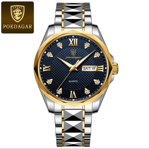 POEDAGAR 998 Luxury Casual High Quality Quartz Men's Watch - Blue